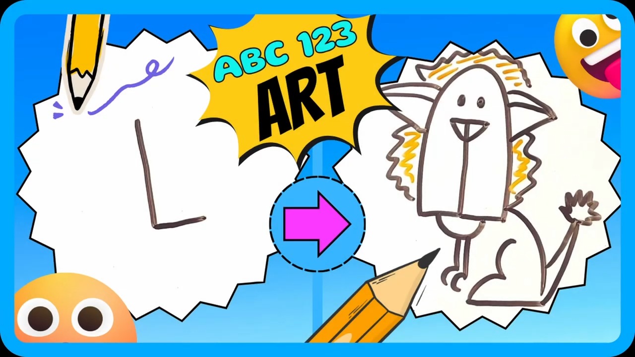 Learn to Draw a Lion from the Letter L!